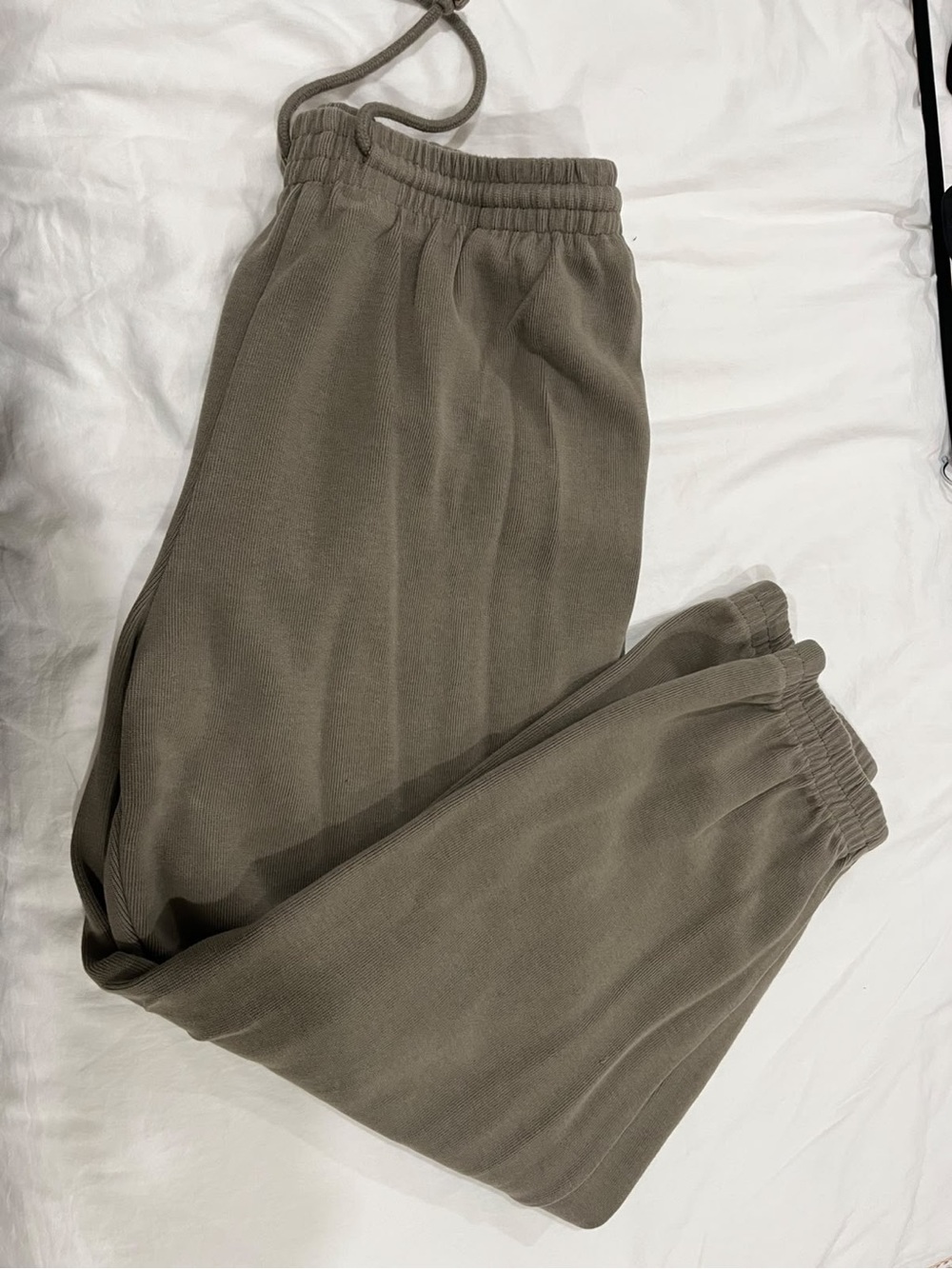 Zara womens Drawstring Joggers in Olive Green size XL